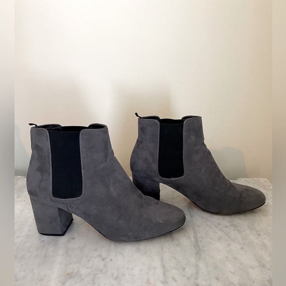 H&M Shoes Hm Gray Faux Suede Chelsea Ankle Boots Poshmark